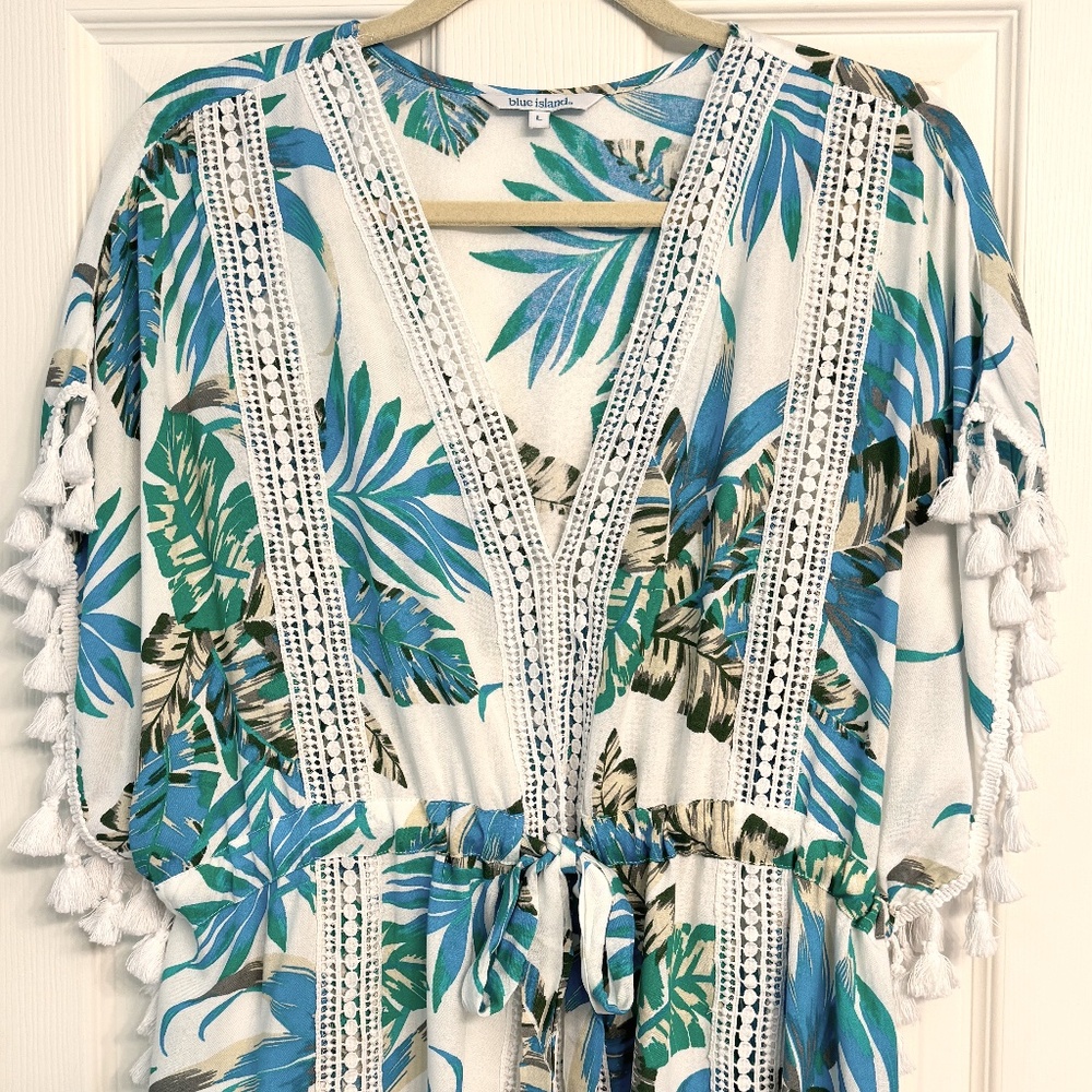 NWOT blue island Maxi Coverup